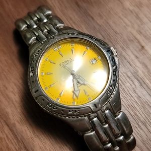 Yellow Fossil Watch